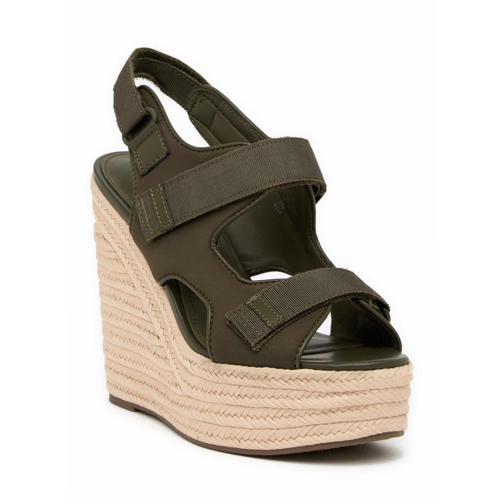 Kendall and Kylie geah wedge sandals green